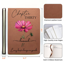 Birthday Gift For Her, Every Chapter Brings New Growth - Personalized Leather Journal