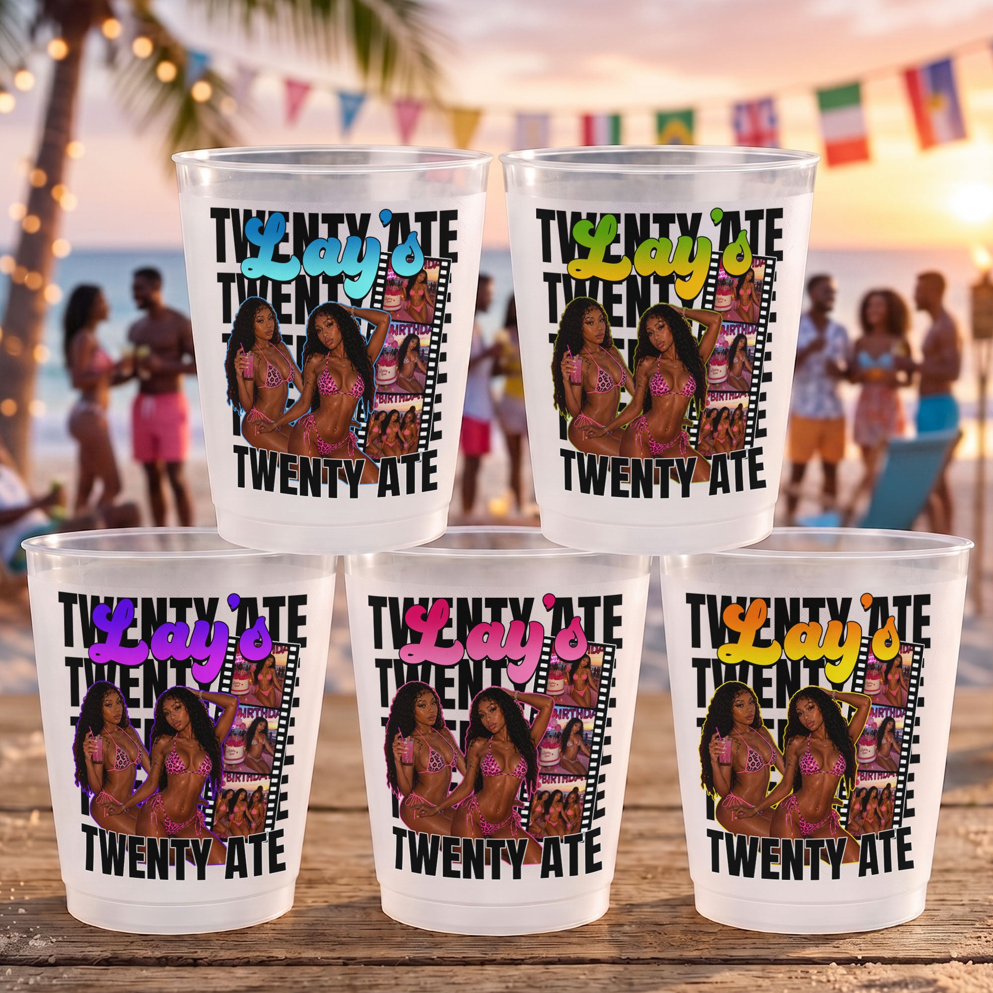 Birthday Party Cups Custom Girls Photo For Birthday Party Favors - Personalized Cups