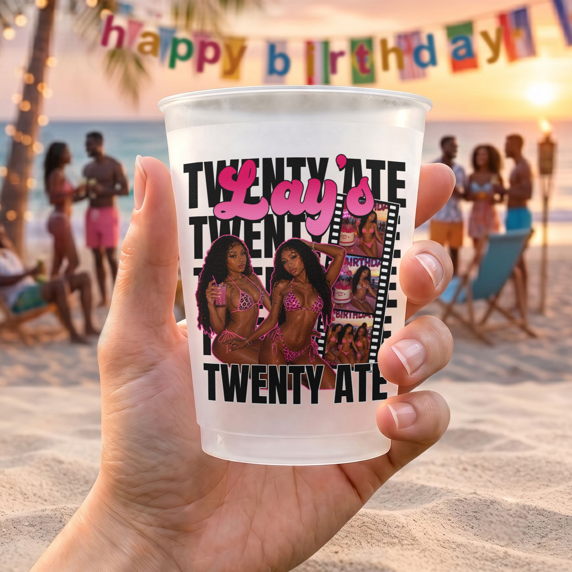 Birthday Party Cups Custom Girls Photo For Birthday Party Favors - Personalized Cups