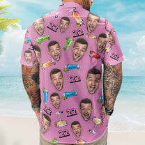 Birthday Party Drinks Custom Face Funny Birthday Gift- Custom Photo Hawaiian Shirts