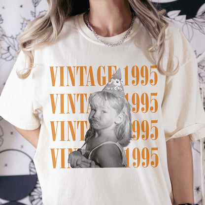 Birthday-Party-Custom-Vintage-Photo-And-Year,-Childhood-Photo,-Comfort-Tee-Personalized-Shirt-3