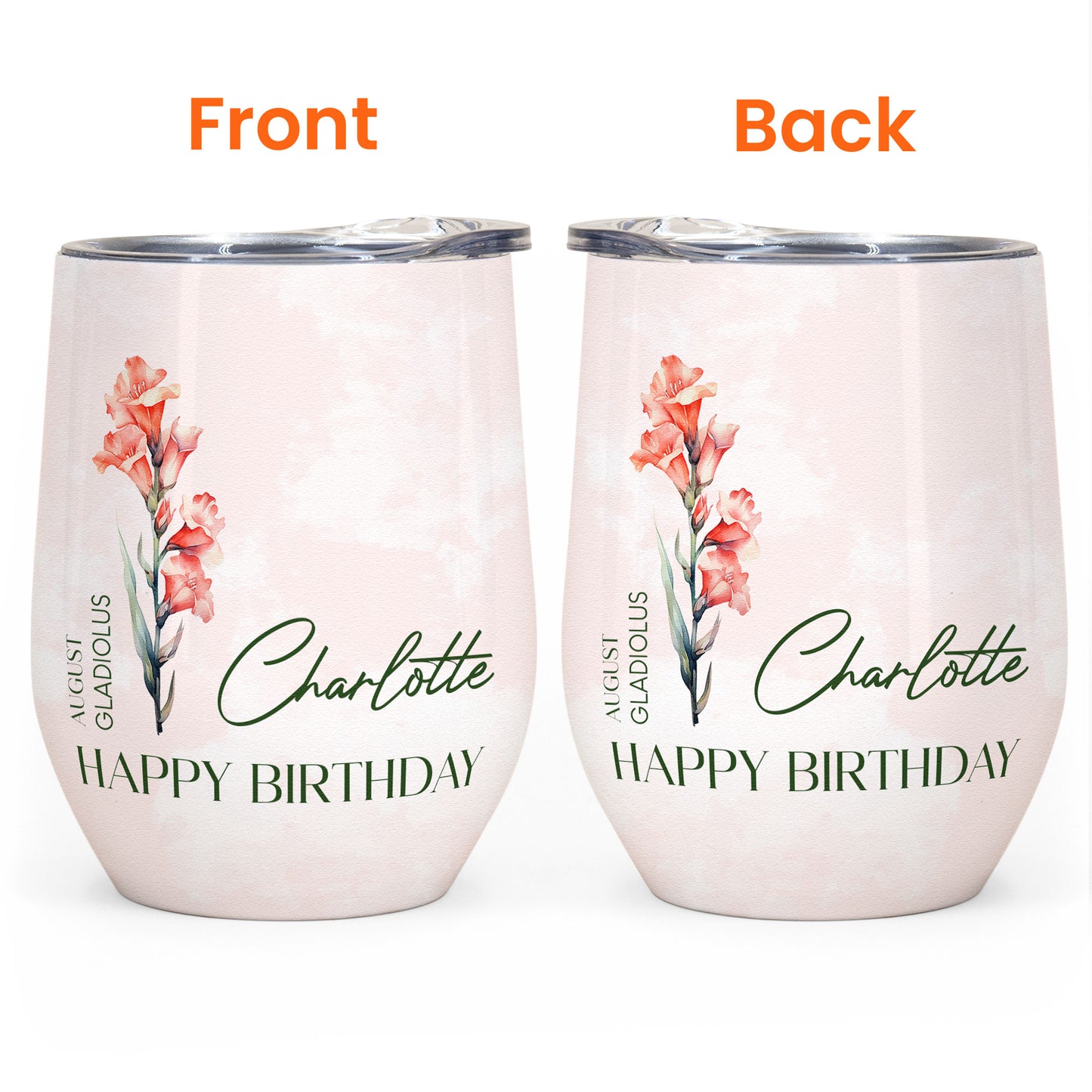 Birthflower Custom Name Birthday Gift For Mom Friend - Personalized Wine Tumbler