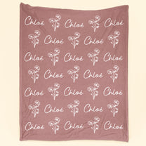 Birthflower Custom Name Birthday Gifts For Women Girls Mom - Personalized Blanket
