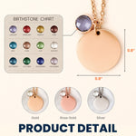 Birthstone Necklace Custom Flowers And Name - Personalized Birthstone Necklace