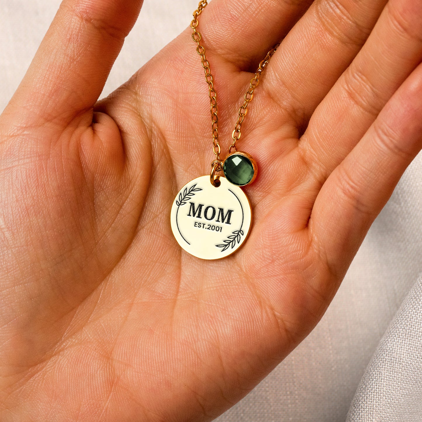 Birthstone Necklace Gift For Mom Grandma - Personalized Birthstone Necklace