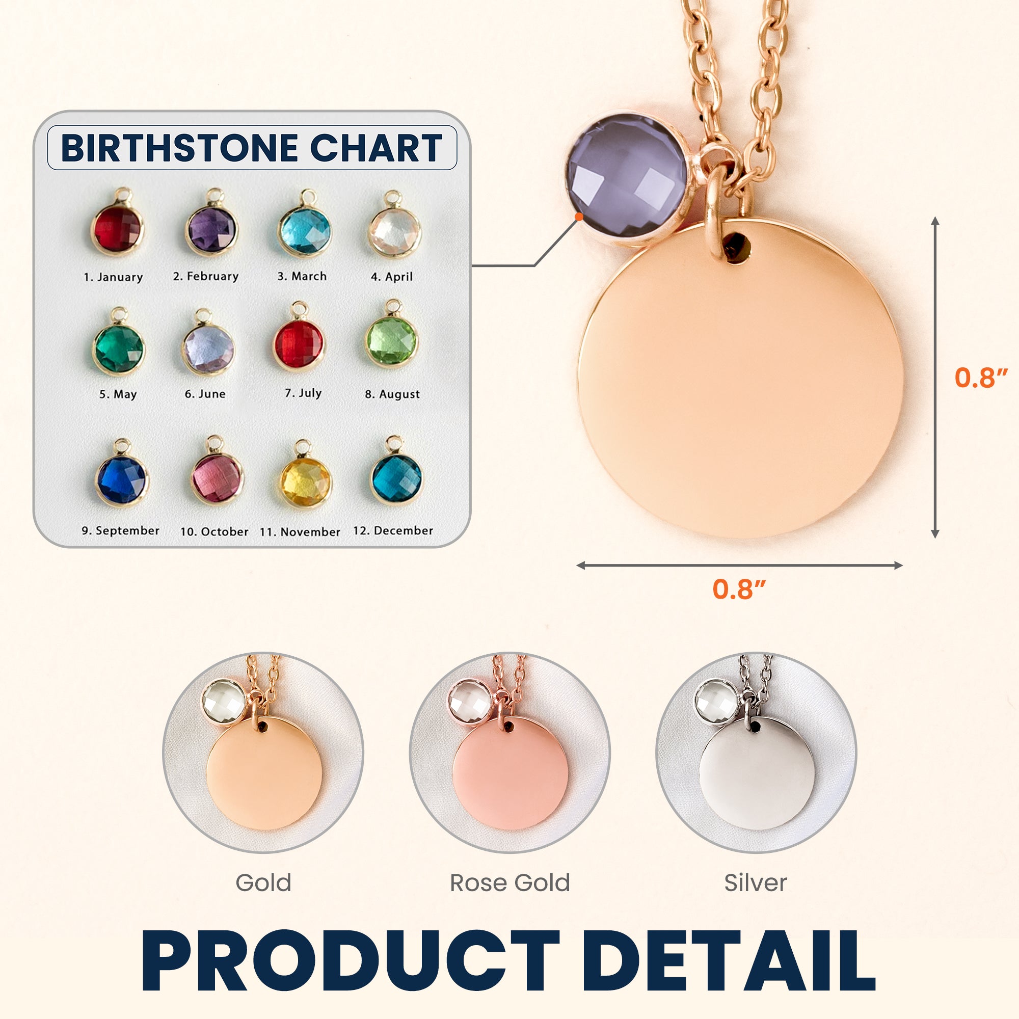 Zodiac Star Birthday Gift For Friend Daughter Family - Personalized Birthstone Necklace