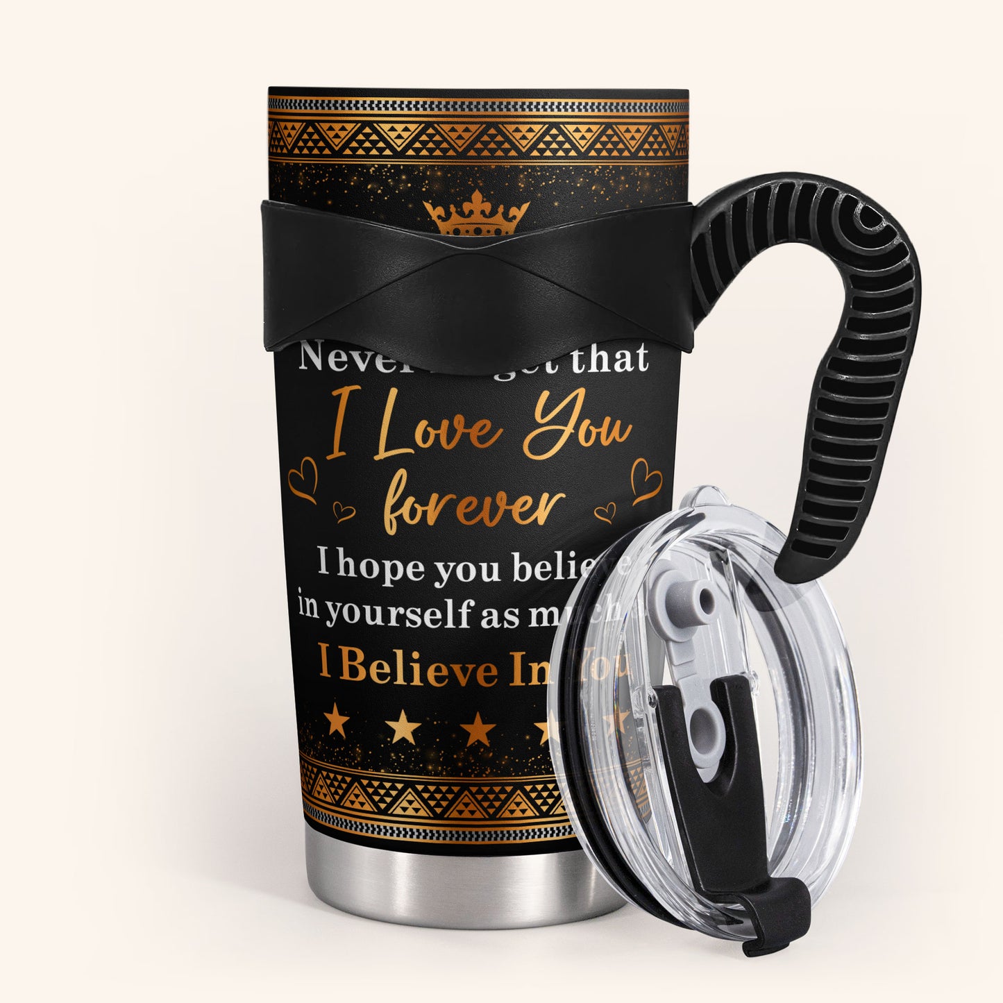 Black Couple To My King I Love You I Believe In You - Personalized Tumbler Cup