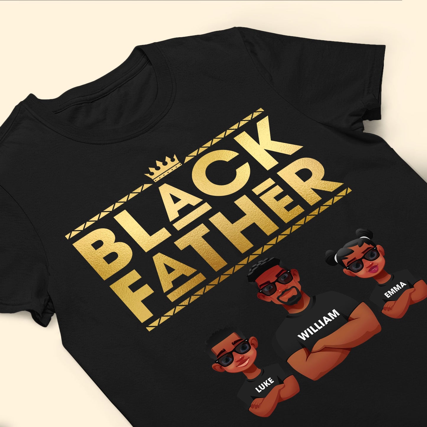 Black Father King Dope Dad - Personalized Shirt