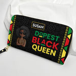 Black Queen - Personalized Leather Long Wallet