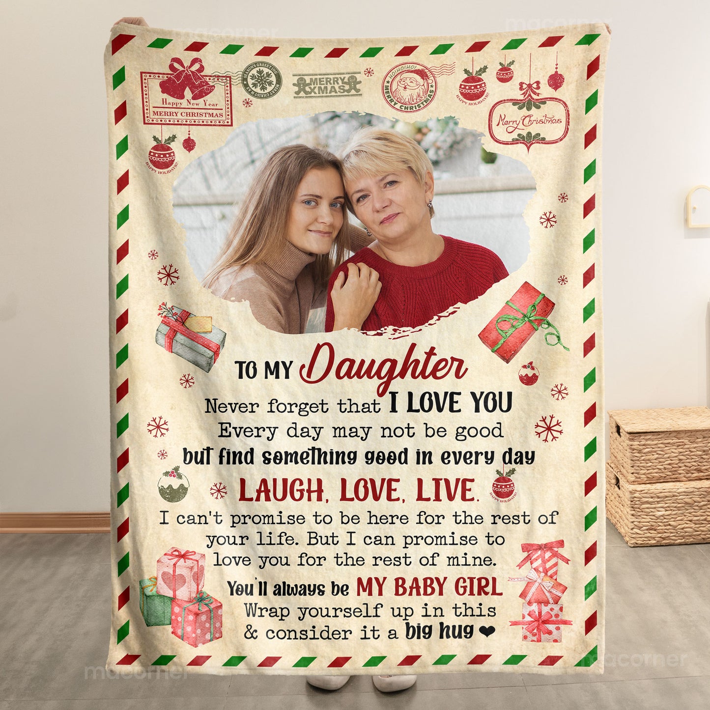 Blanket For Daughter Never Forget That I Love You - Personalized Photo Blanket