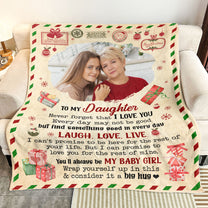 Blanket For Daughter Never Forget That I Love You - Personalized Photo Blanket