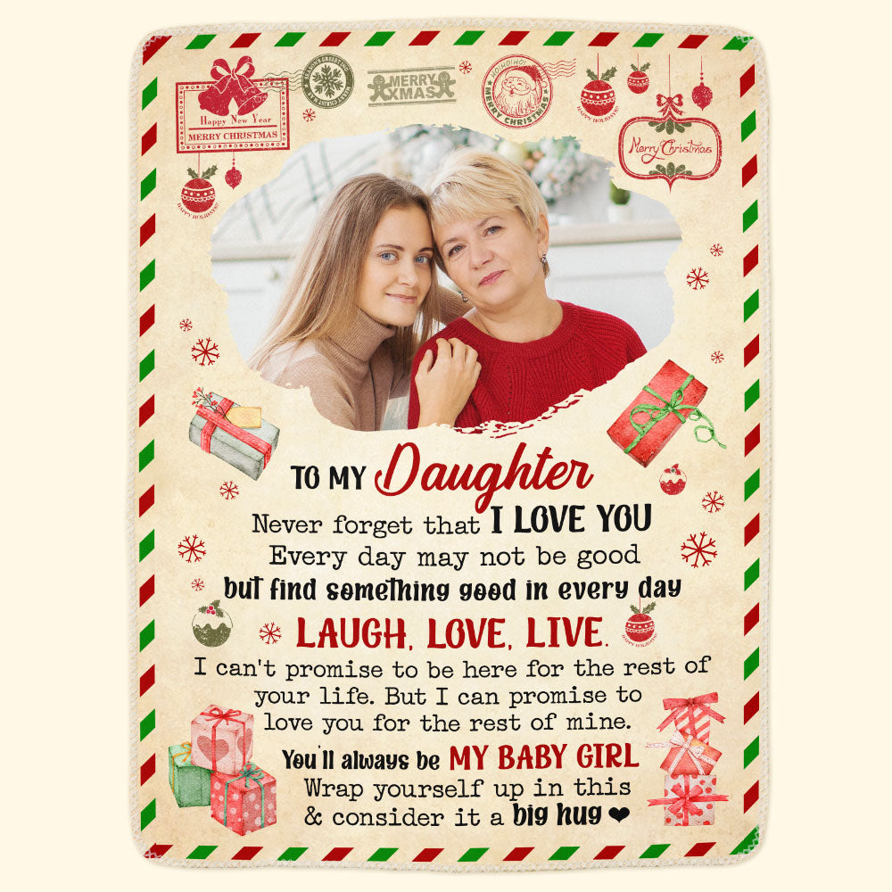 Blanket For Daughter Never Forget That I Love You - Personalized Photo Blanket