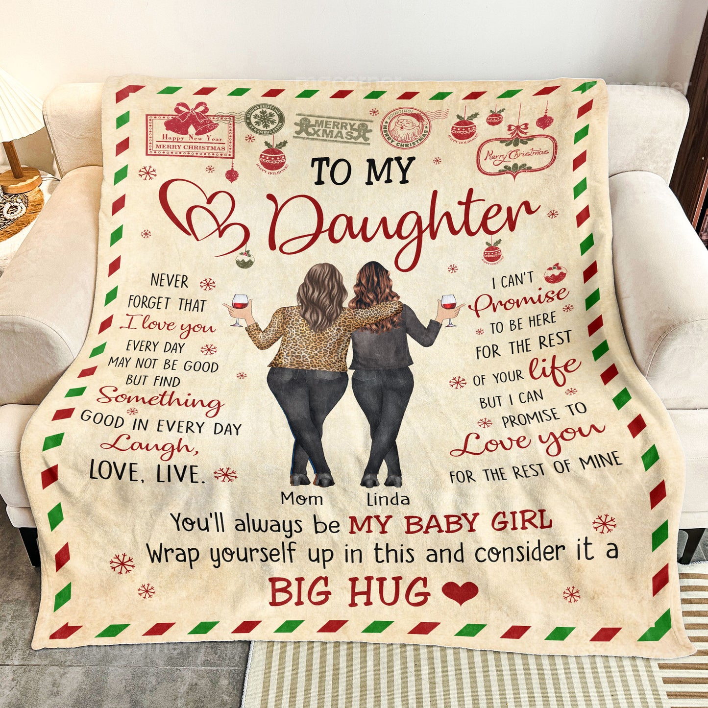 Blanket For Daughter You'll Always Be My Baby Girl - Personalized Blanket