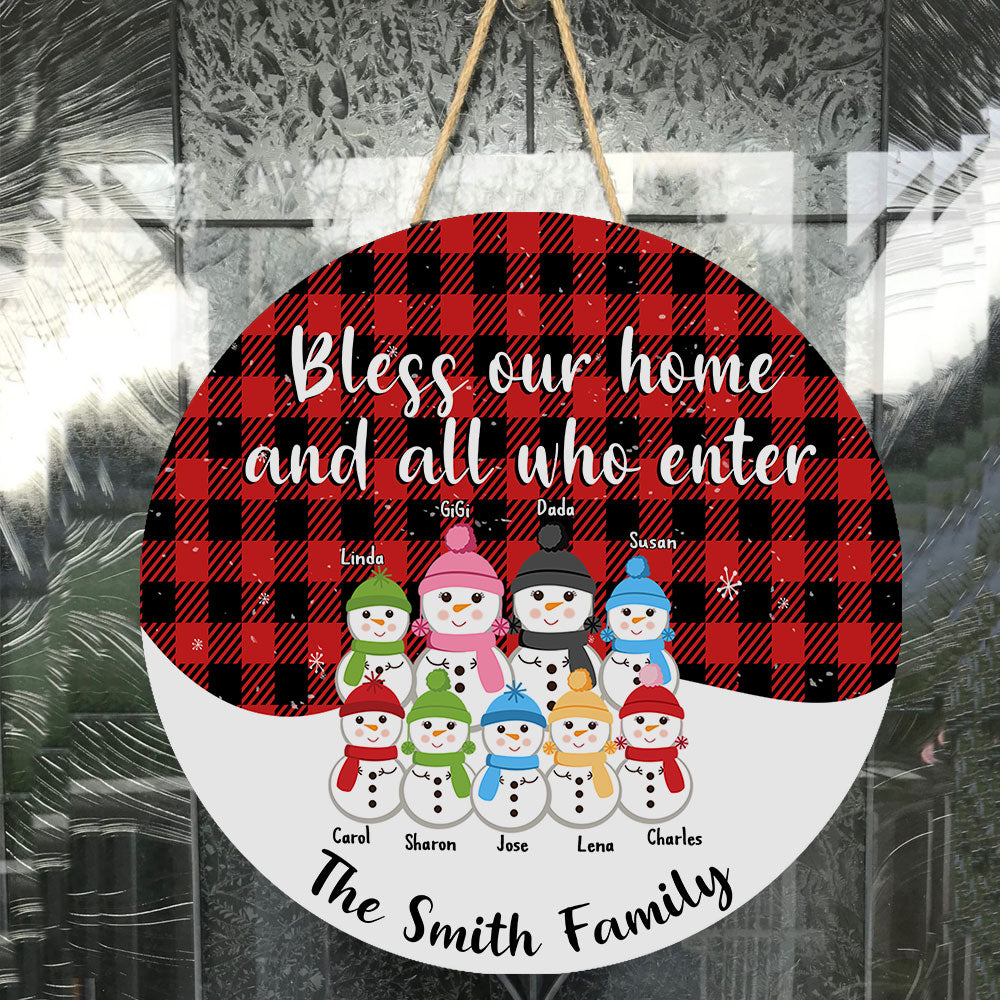 Bless This Home And All Who Enter - Personalized Wood Wreath
