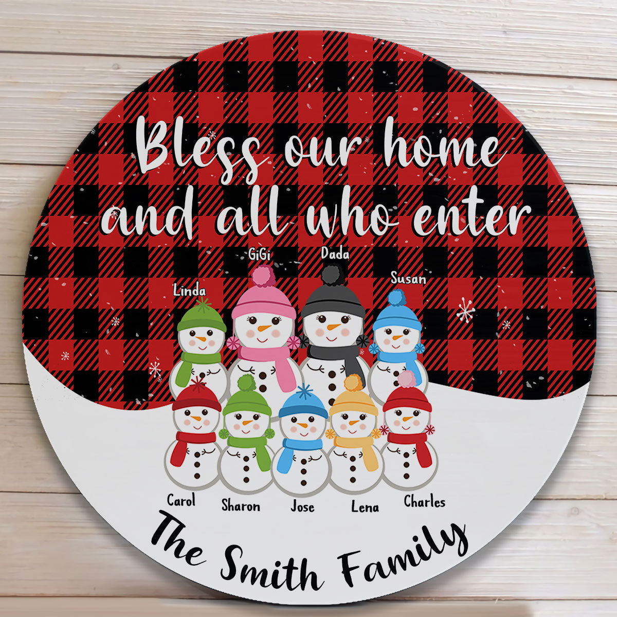 Bless This Home And All Who Enter - Personalized Wood Wreath