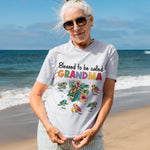 Blessed To Be Called Grandma Nana Gigi Sea Turtle With Hibiscus - Personalized Shirt