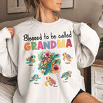 Blessed To Be Called Grandma Nana Gigi Sea Turtle With Hibiscus - Personalized Shirt