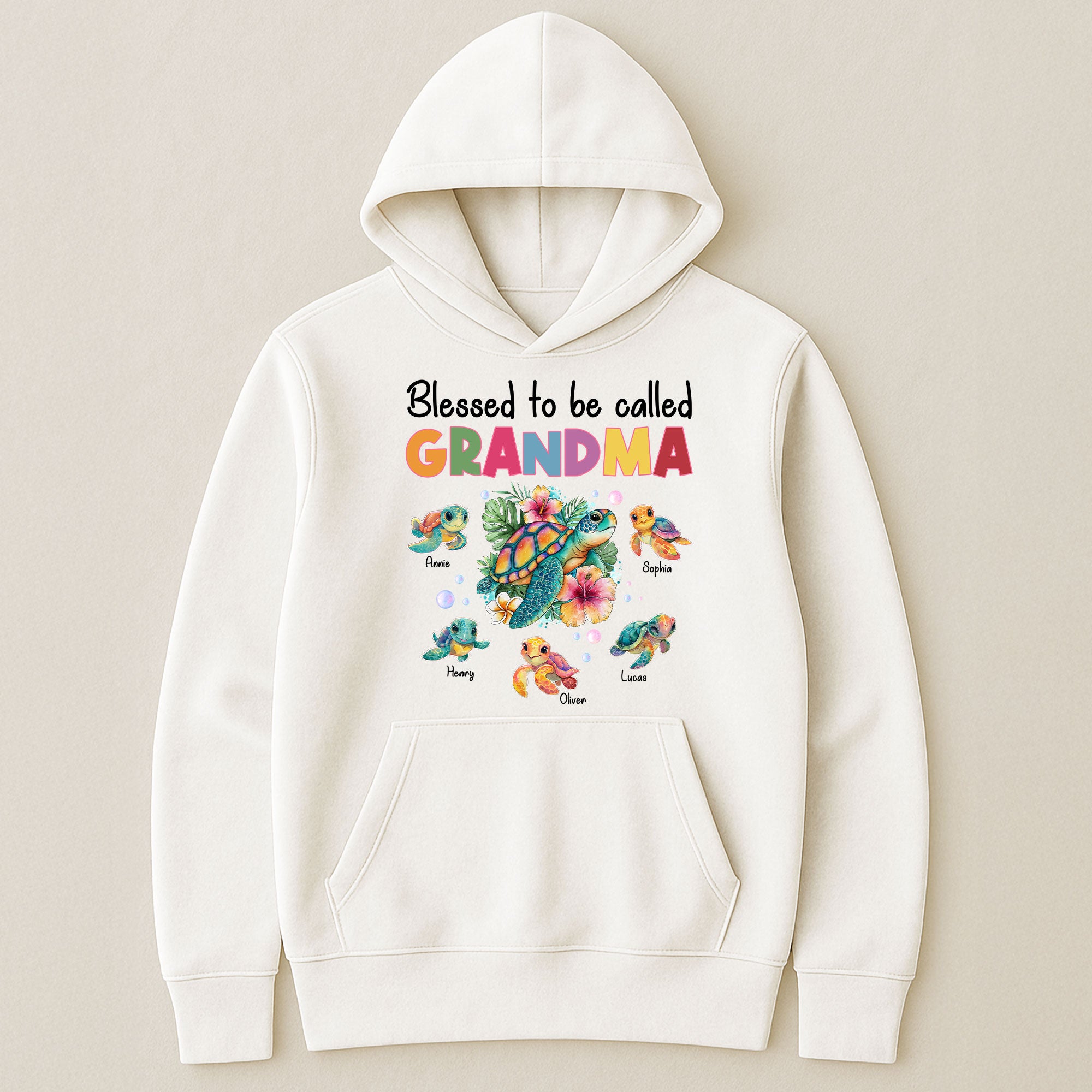 Blessed To Be Called Grandma Nana Gigi Sea Turtle With Hibiscus - Personalized Shirt