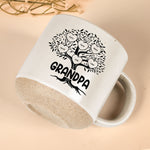 Blessed To Be Called Grandma, Grandpa Family Roots Tree - Personalized Pottery Mug