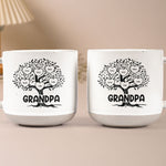 Blessed To Be Called Grandma, Grandpa Family Roots Tree - Personalized Pottery Mug