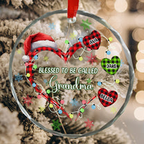 Blessed To Be Called Nana Grandma Mom - Personalized Glass Ornament