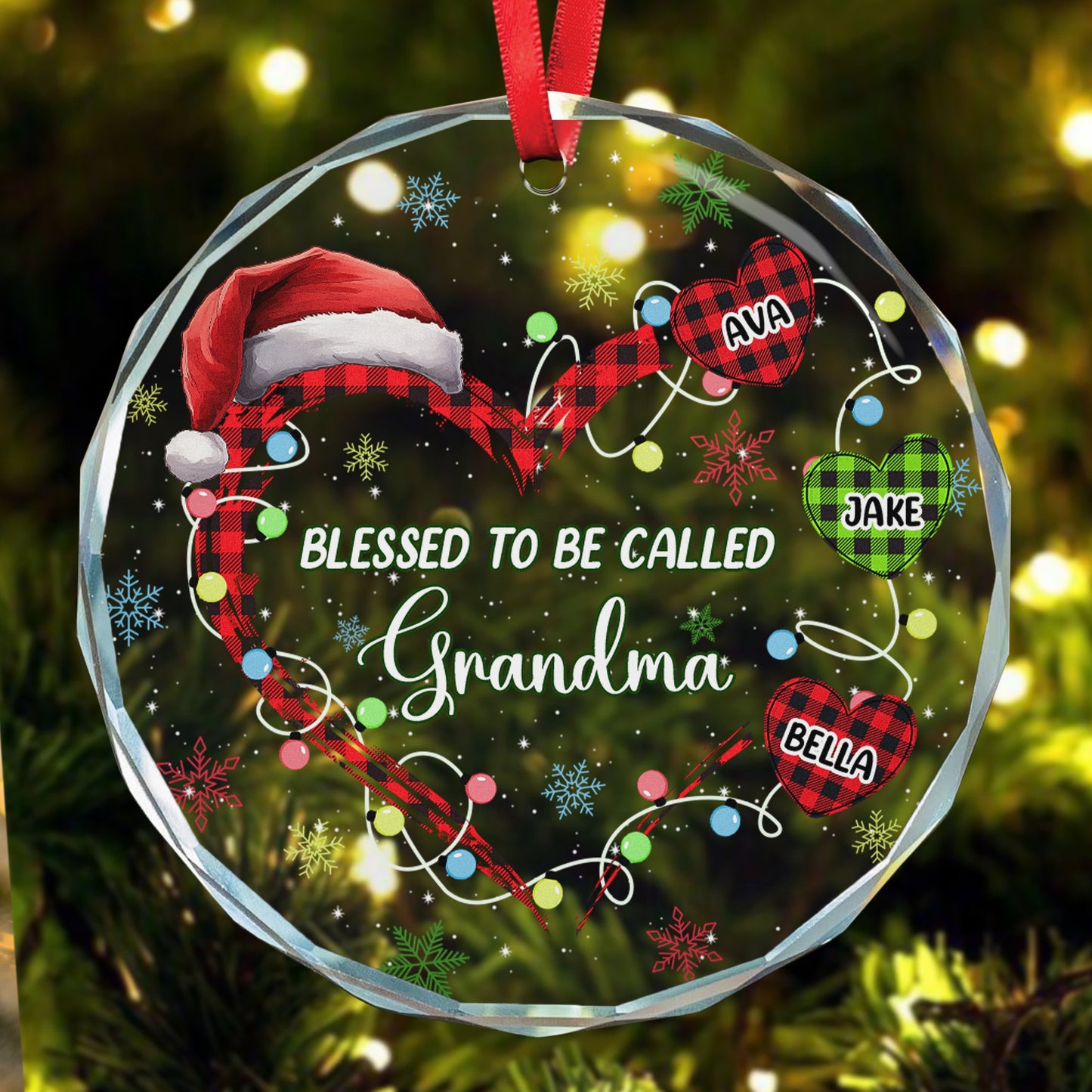 Blessed To Be Called Nana Grandma Mom - Personalized Glass Ornament