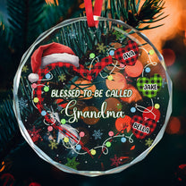 Blessed To Be Called Nana Grandma Mom - Personalized Glass Ornament