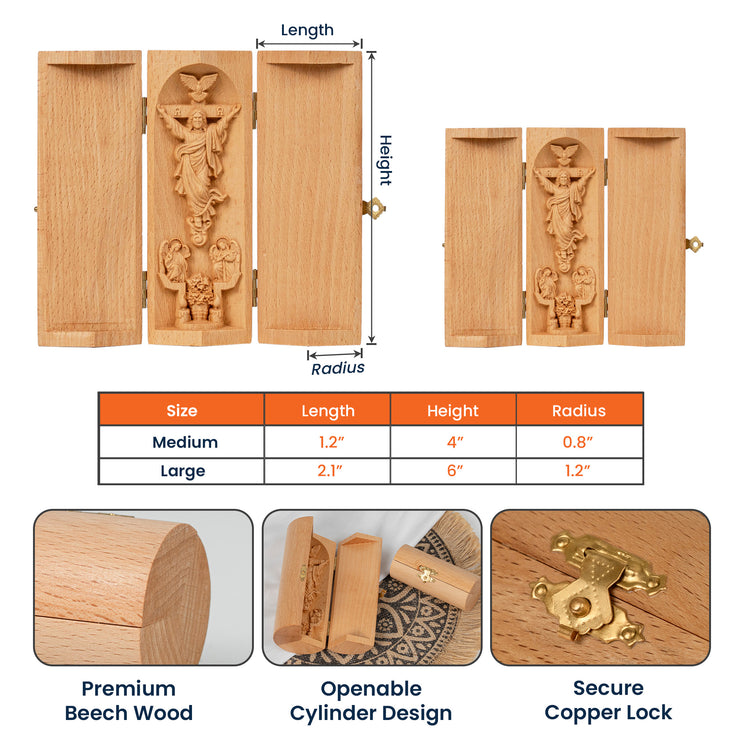 Blessed-Is-She-Faith-Gift-For-Her-Personalized-Openable-Wooden-Cylinder-Sculpture-of-Jesus-5