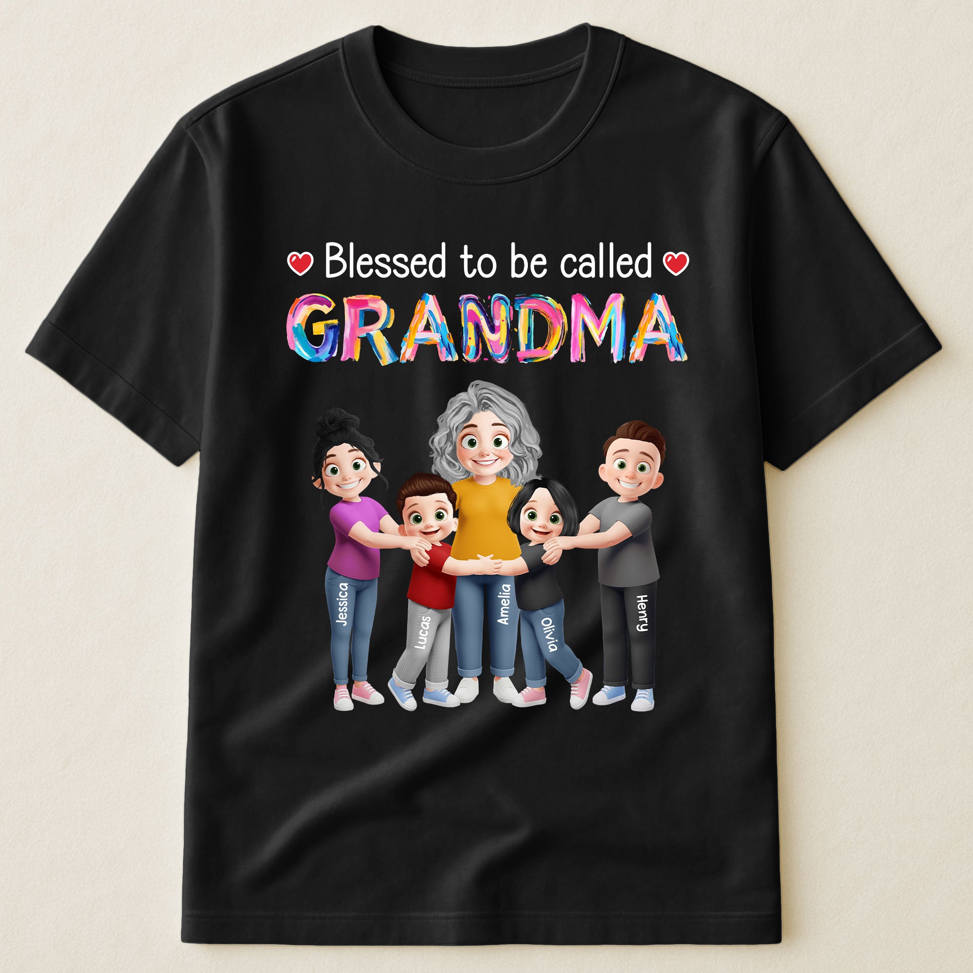 Blessed-To-Be-Called-Grandma-Personalized-Shirt-2