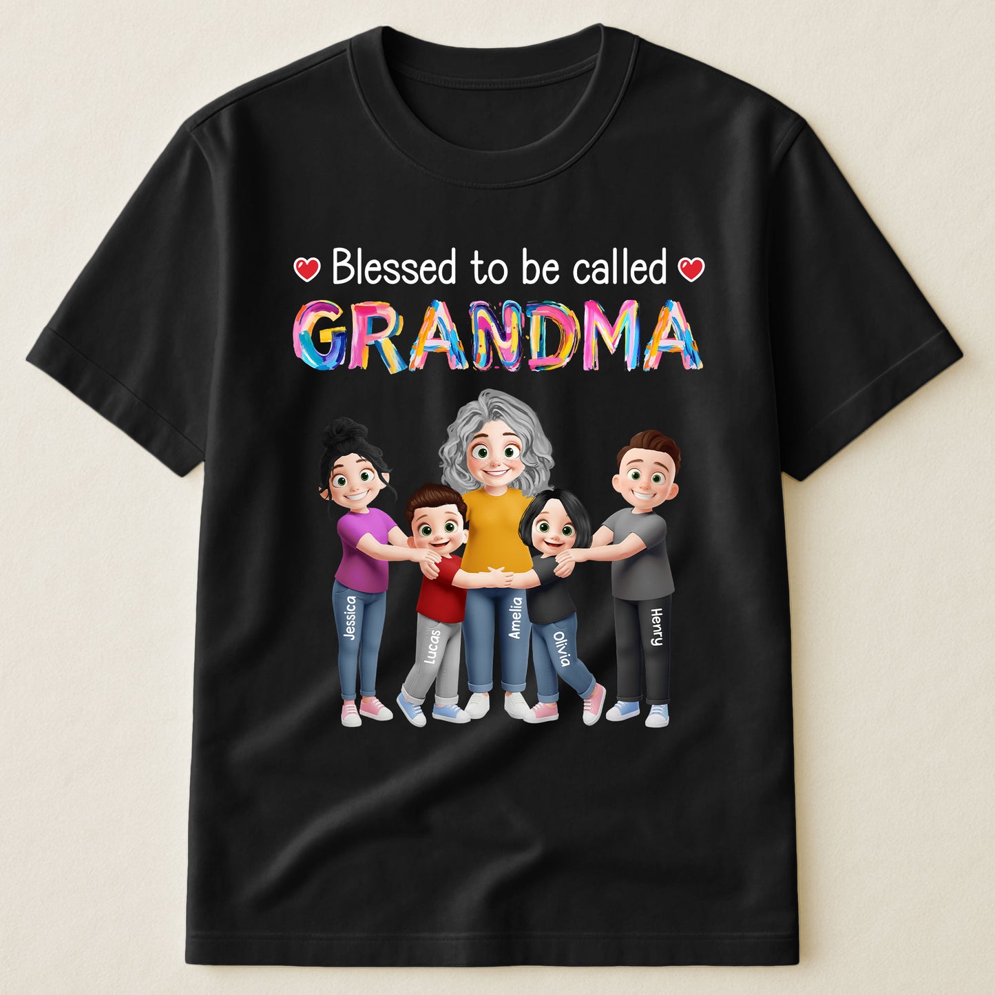 Blessed-To-Be-Called-Grandma-Personalized-Shirt-2