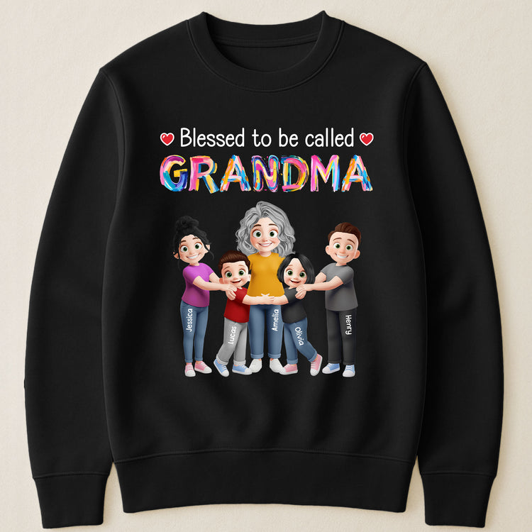 Blessed-To-Be-Called-Grandma-Personalized-Shirt-3