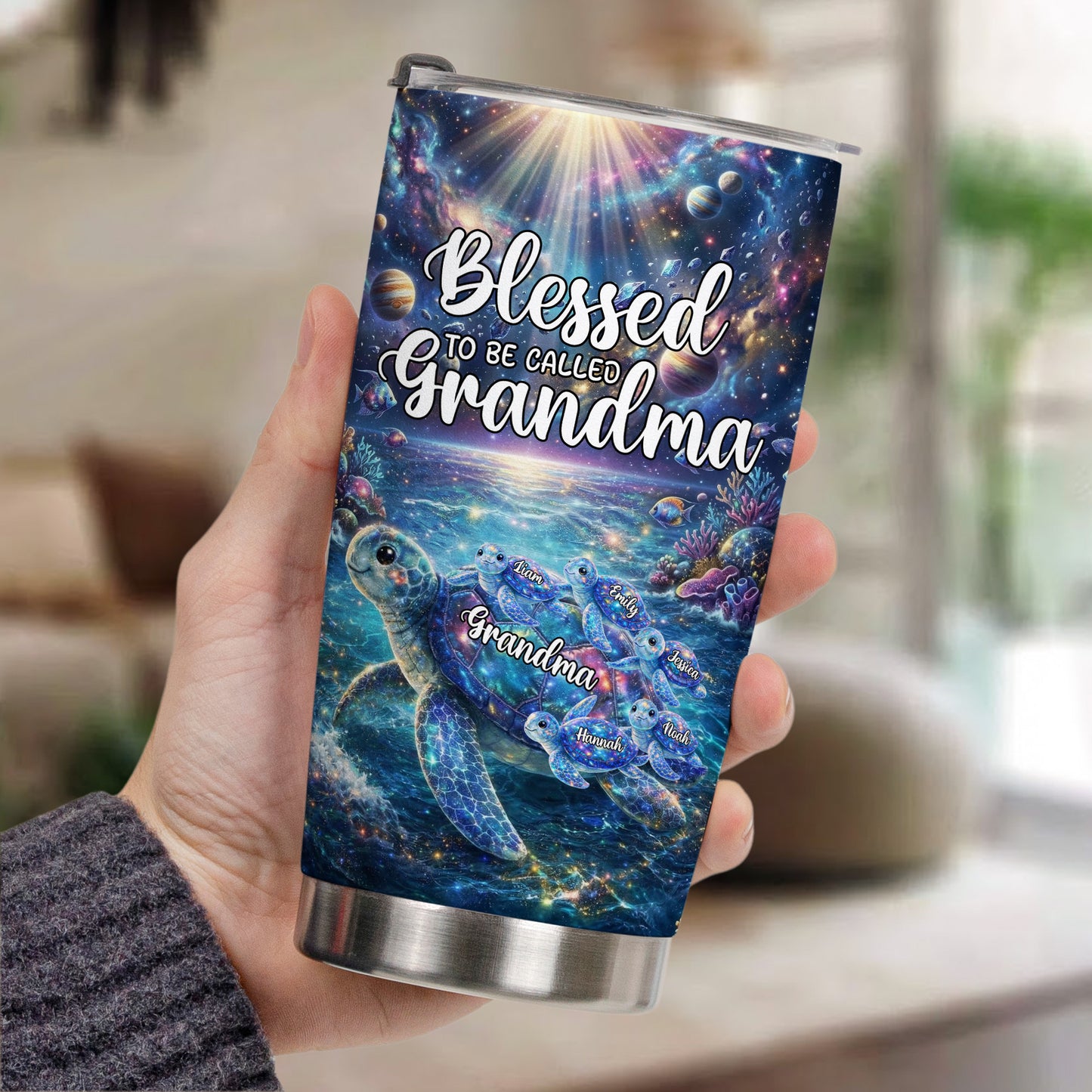 Blessed-To-Being-Called-Grandma-Turtle-With-Kids'-Names-Personalized-Tumbler-3