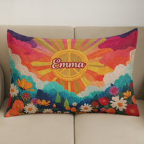 Boho Hippy Mushroom Sunrise Background - Custom Quilt Set