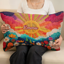 Boho Hippy Mushroom Sunrise Background - Custom Quilt Set