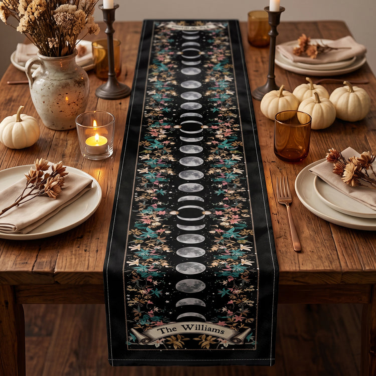 Boho-Floral-Moon-Moon-Phases-Cycle-Personalized-Table-Runner