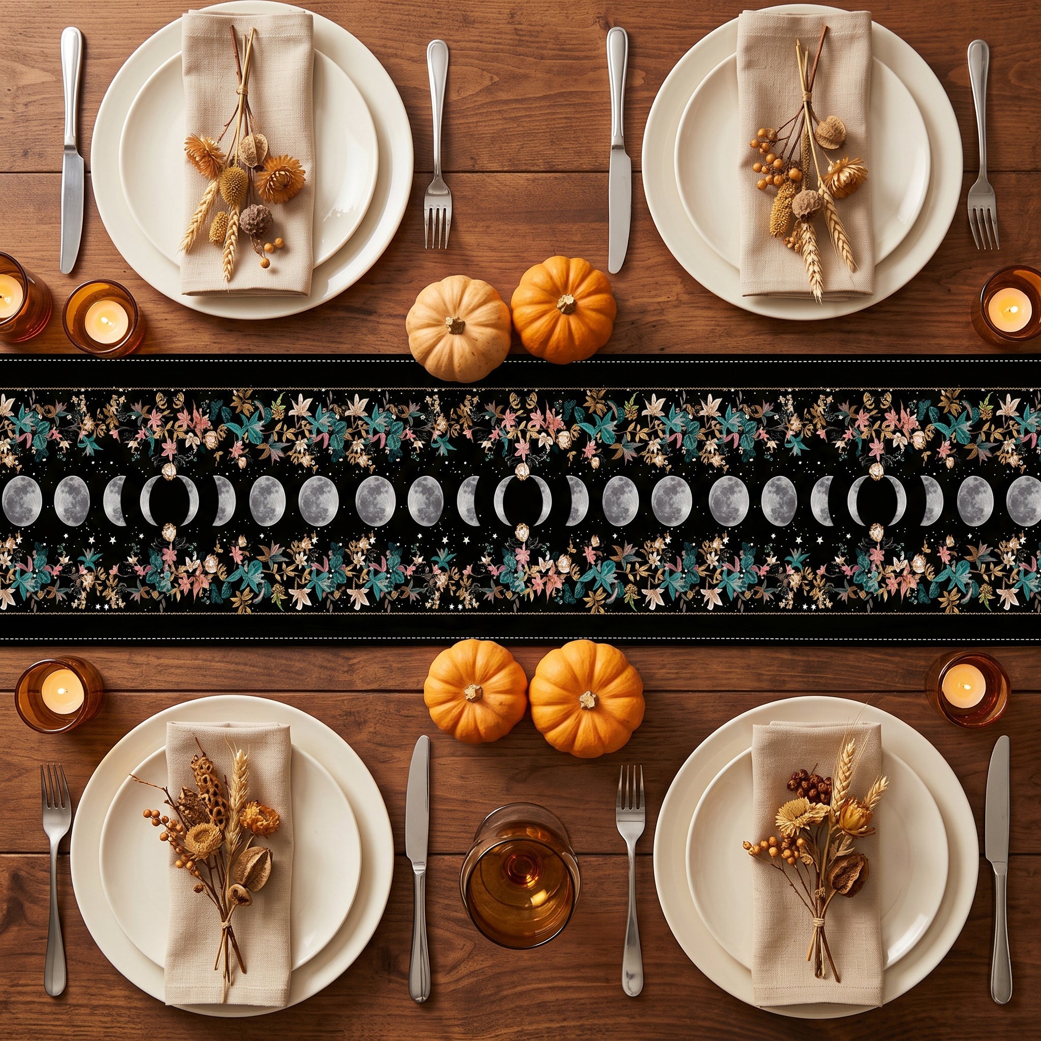 Boho-Floral-Moon-Moon-Phases-Cycle-Personalized-Table-Runner
