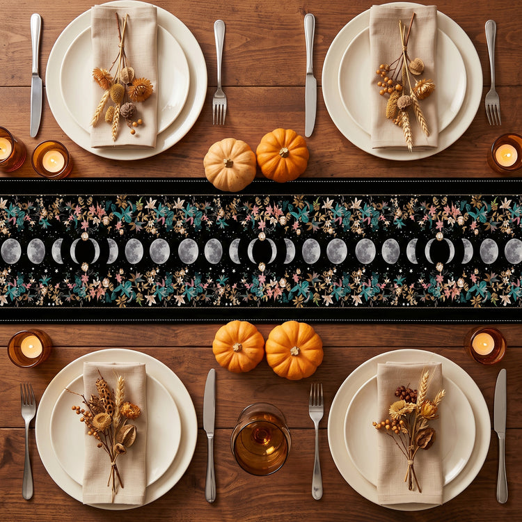 Boho-Floral-Moon-Moon-Phases-Cycle-Personalized-Table-Runner