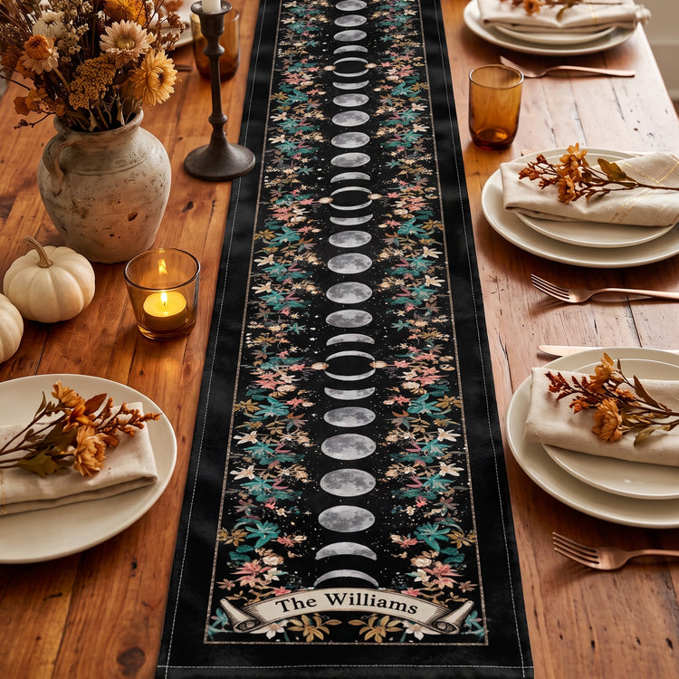 Boho-Floral-Moon-Moon-Phases-Cycle-Personalized-Table-Runner
