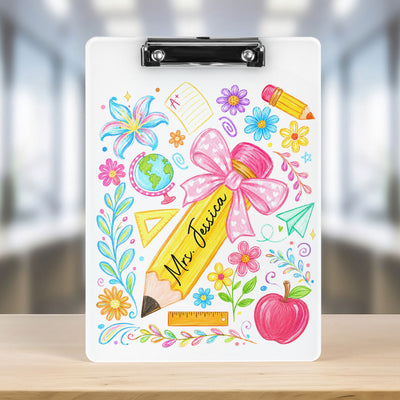 Boho Floral Pencil - Personalized Clipboard