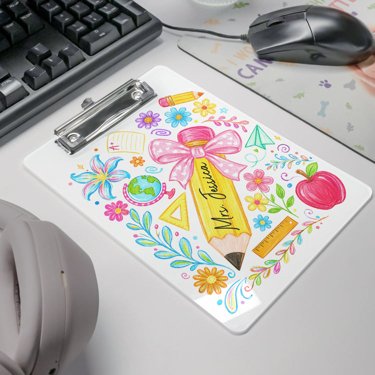 Boho-Floral-Pencil-Personalized-Clipboard-4