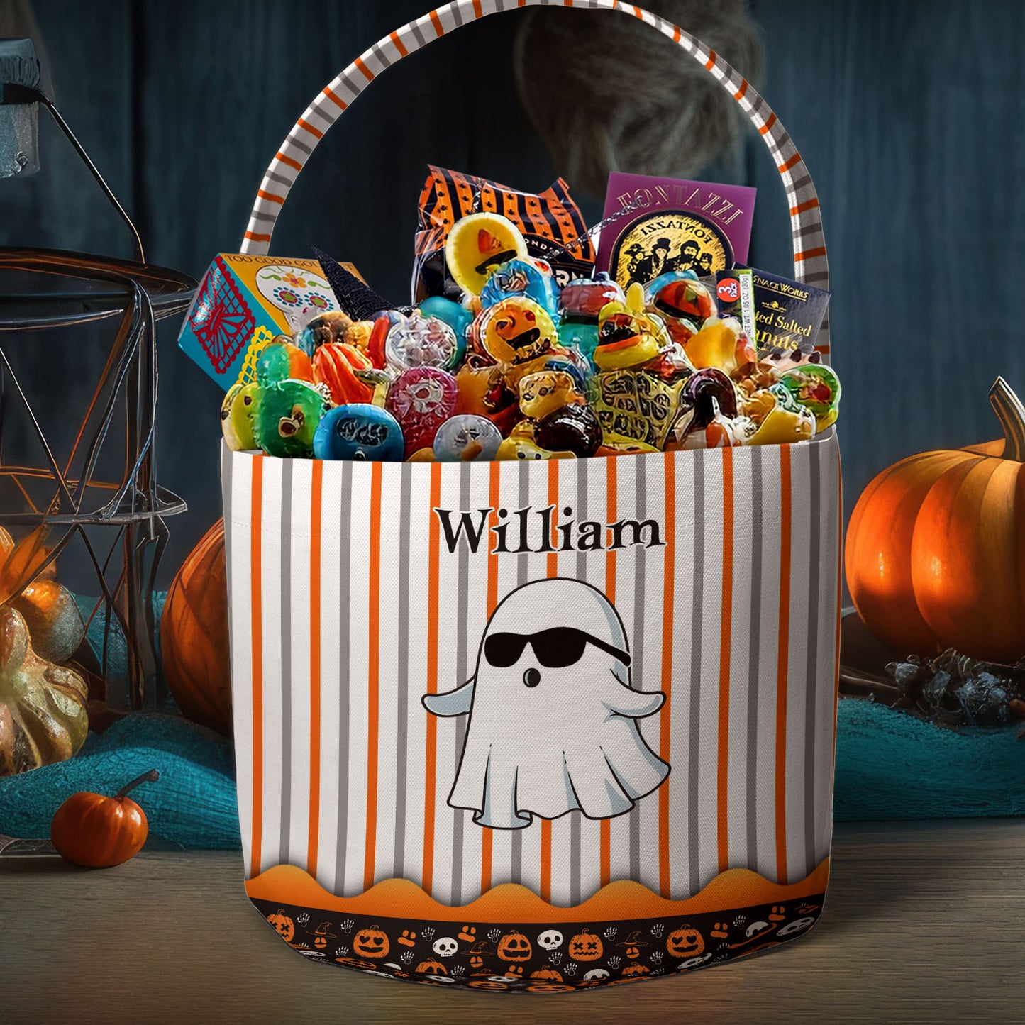 Boo Kid Name Halloween - Personalized Halloween Spooky Basket