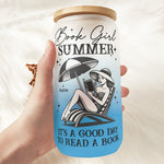 Book Girl Summer It's A Good Day To Read A Book - Personalized Frosted Glass Cup