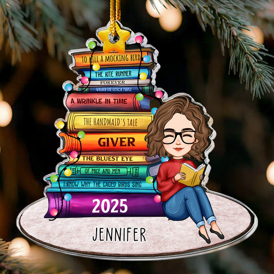 Book List Christmas Tree - Personalized Acrylic Ornament