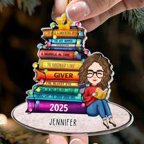 Book List Christmas Tree - Personalized Acrylic Ornament