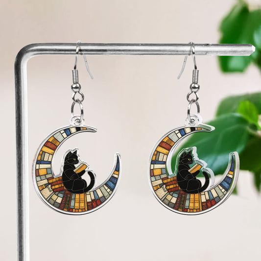 Book Lover Librarian Bookish Custom Shape Gift - Personalized Acrylic Earrings