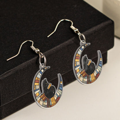 Book Lover Librarian Bookish Custom Shape Gift - Personalized Acrylic Earrings
