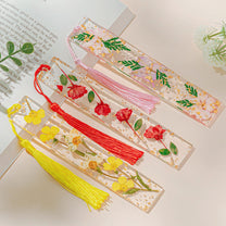 Book Lover, Birth Flower - Personalized Resin Birth Flower Bookmark