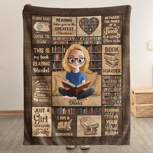 Book Lover, Bookworm - Personalized Blanket