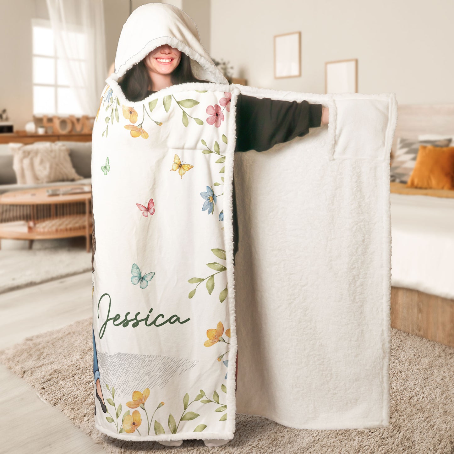 Book Lover, Custom Book Titles - Personalized Wearable Blanket Hoodie