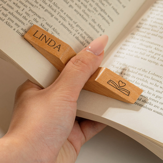 Book Lover, Custom Name, Monogram - Personalized Book Page Holder